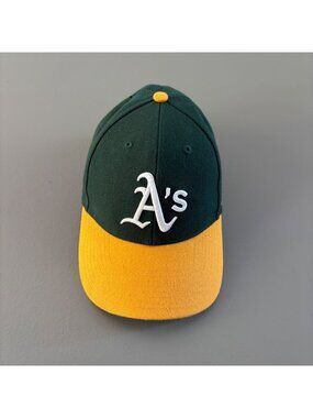 Oakland Athletics As 47 Brand MVP Hat Baseball Cap Green Yellow Velcro Adjustabl